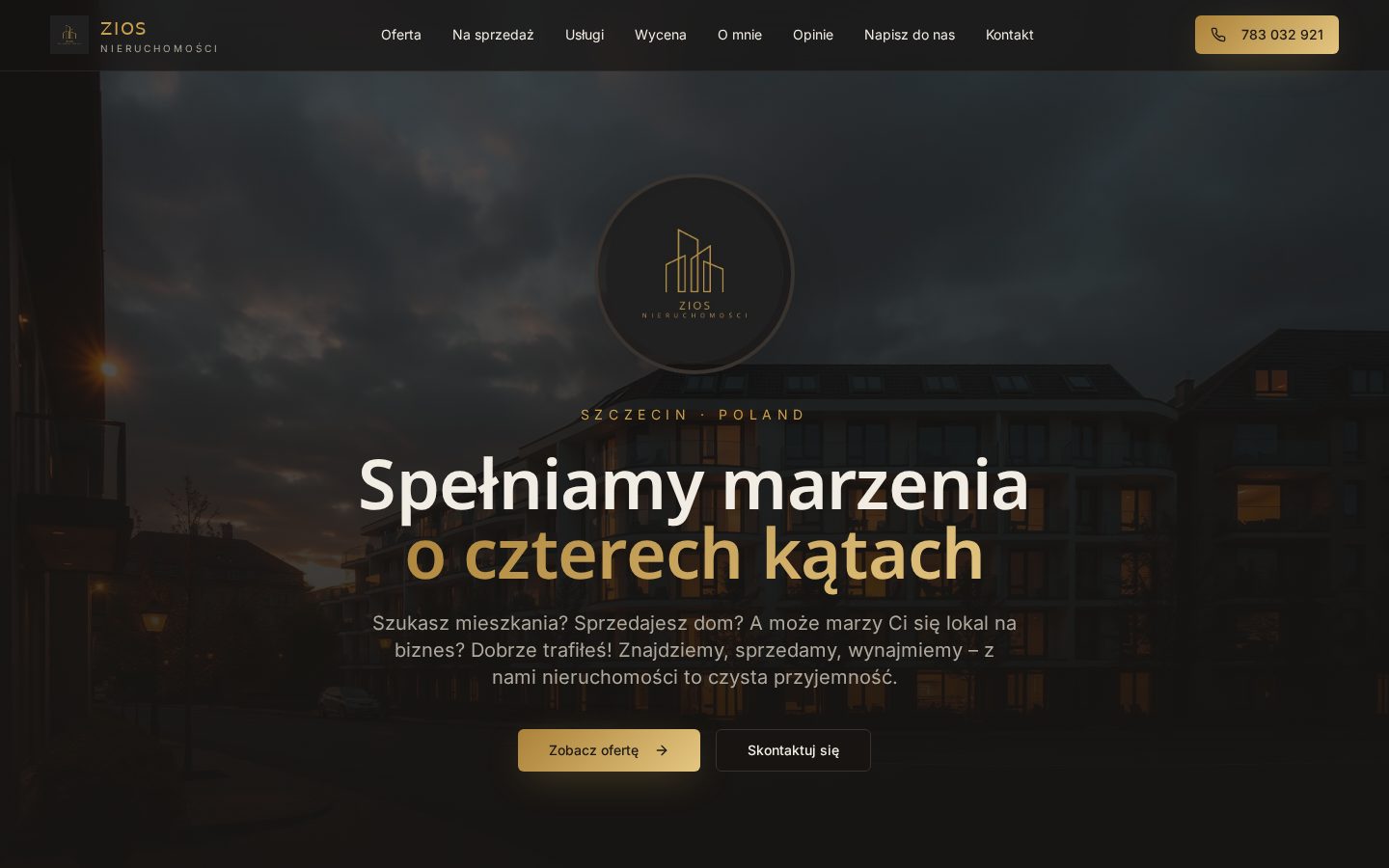 Podgląd strony ZIOS Nieruchomości