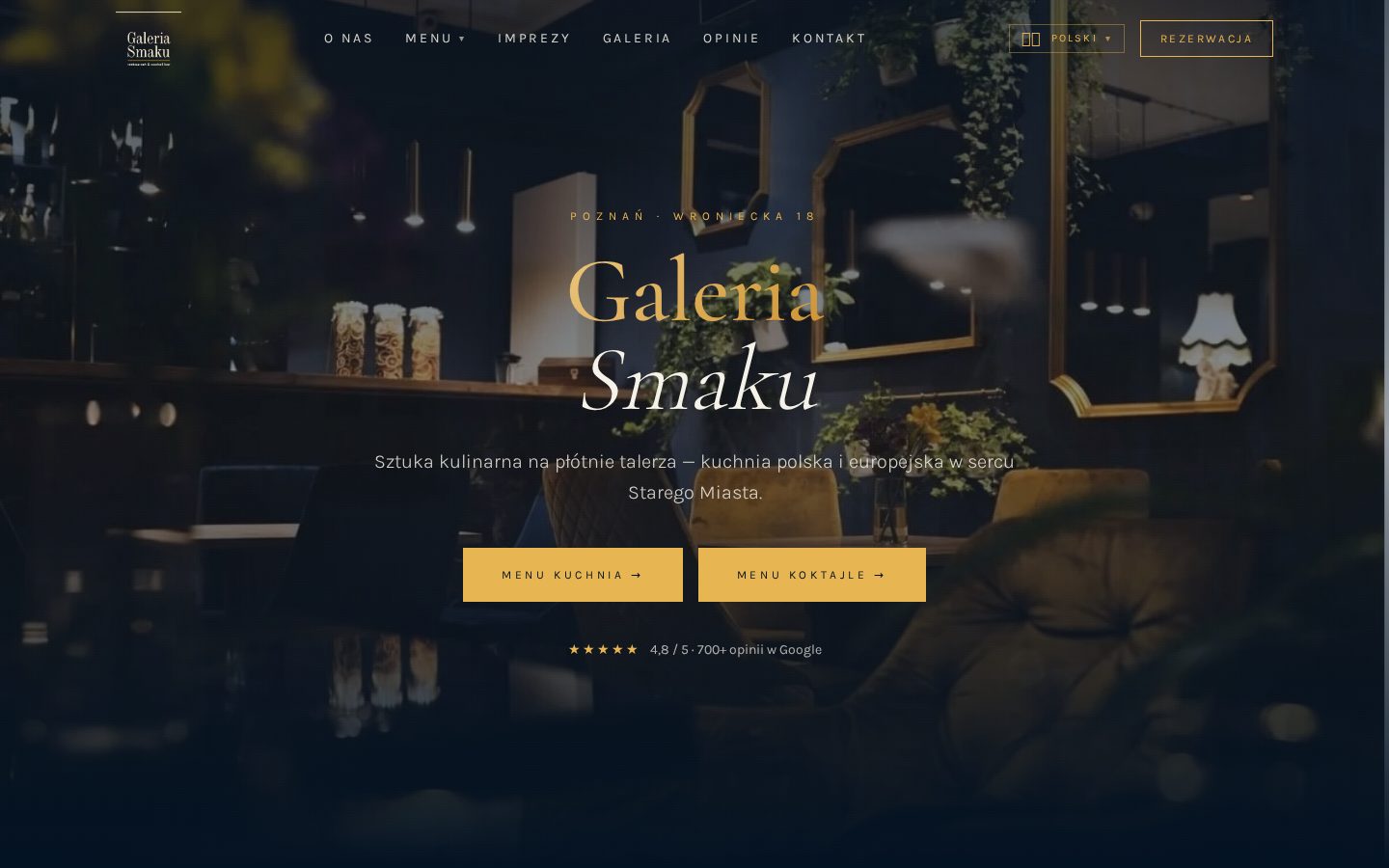 Podgląd strony Galeria Smaku